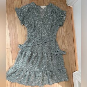 Monteau Green Floral Midi Dress